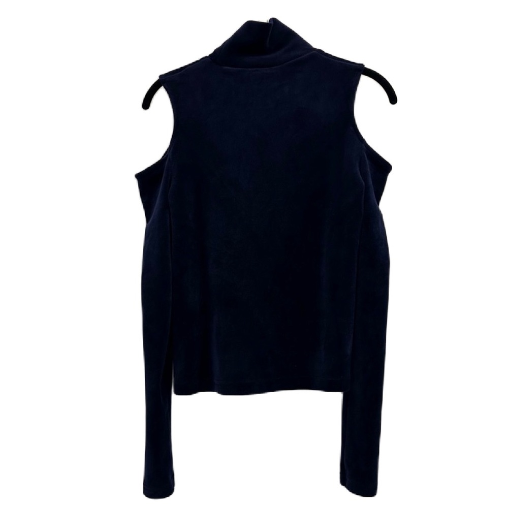 Zara velvet cold shoulders turtle neck long sleeves navy blue size small